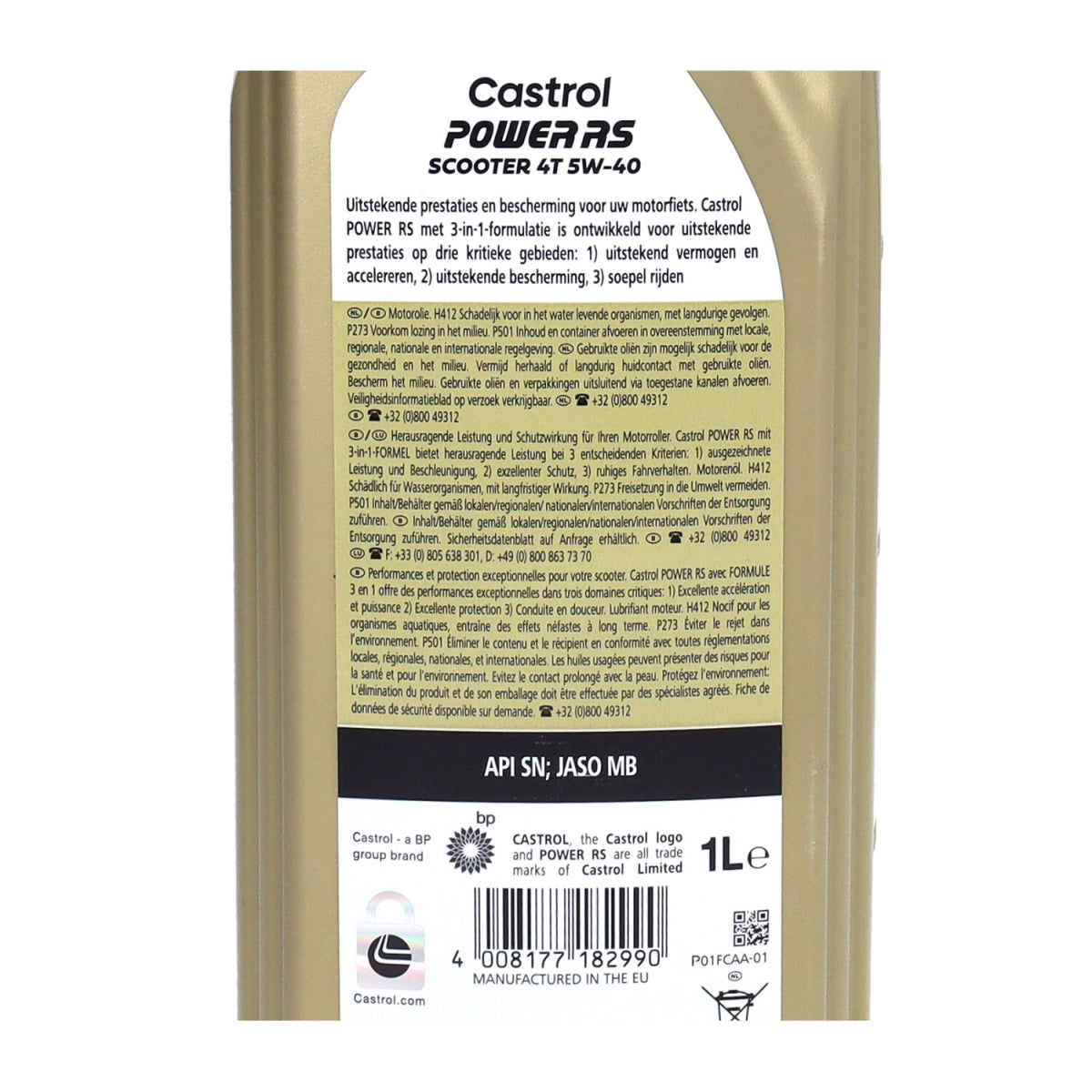 Motorolie Castrol 5W40 4t power rs scooter 1L