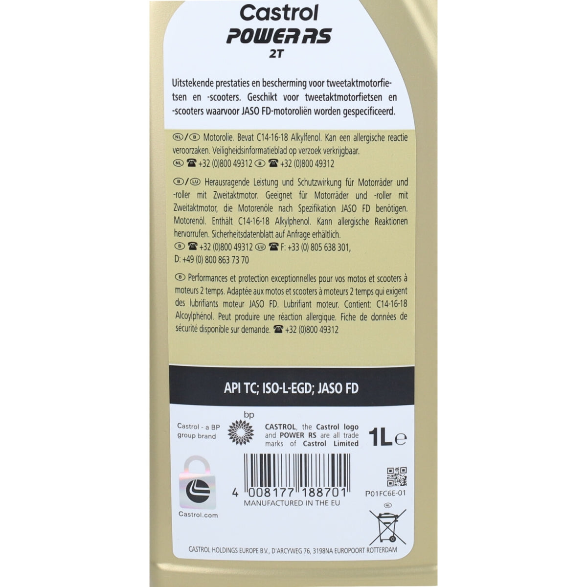 2-takt olie Castrol vol synth. power rs 1L 15f531