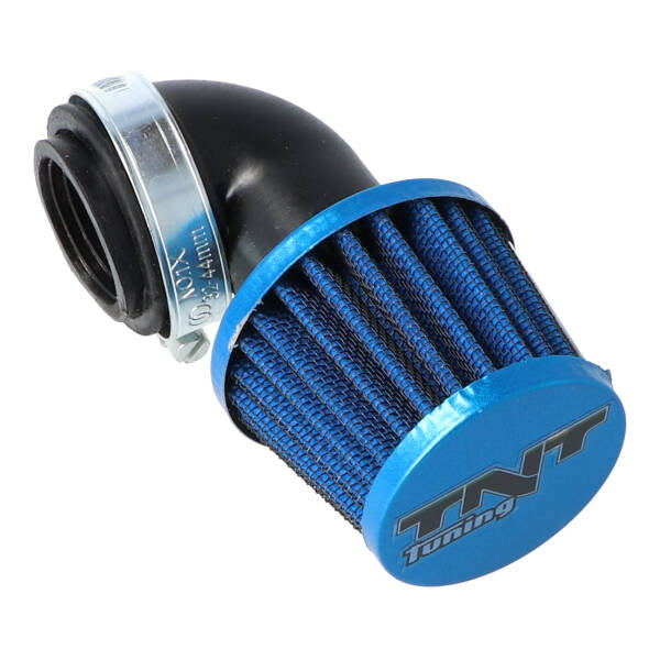 Powerfilter 90 graden universeel diameter 28-35mm blauw