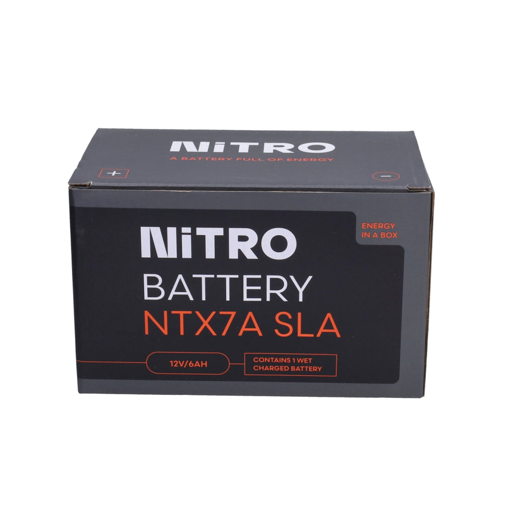 Accu Nitro NTX7A-BS/YTX7A-BS Gel 6Ah 12V — Peugeot, Kymco, China & Sym 4-takt Scooters