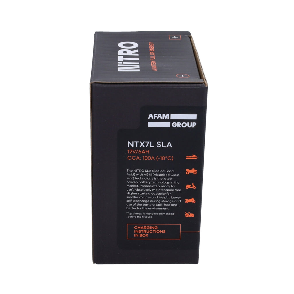 Accu Nitro NTX7L-BS/YTX7L-BS Gel 6Ah 12V — Piaggio Liberty iGet, Vespa Primavera/Sprint, Zip 4T (Euro 4/5)