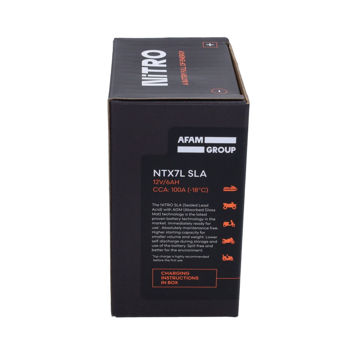 Accu Nitro NTX7L-BS/YTX7L-BS Gel 6Ah 12V — Piaggio Liberty iGet, Vespa Primavera/Sprint, Zip 4T (Euro 4/5)