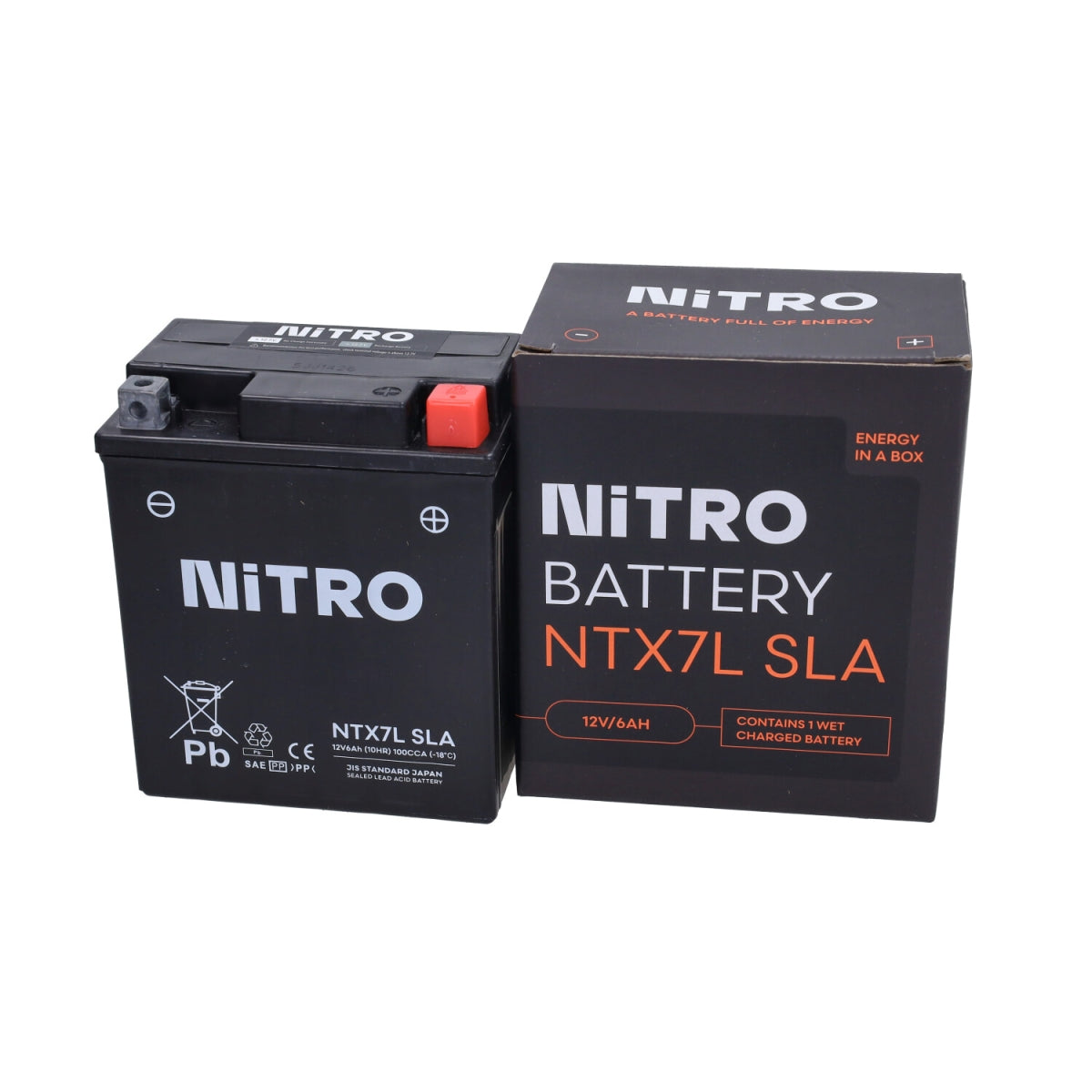 Accu Nitro NTX7L-BS/YTX7L-BS Gel 6Ah 12V — Piaggio Liberty iGet, Vespa Primavera/Sprint, Zip 4T (Euro 4/5)