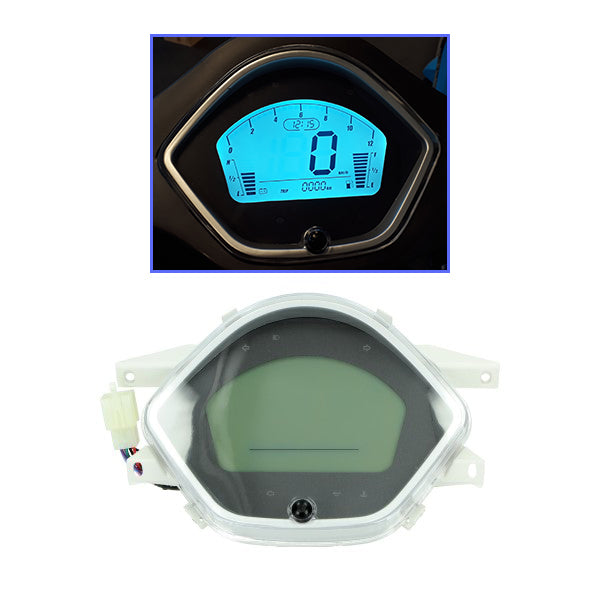 Digitale Km-tellerset Blauw (Euro-4, Ronde Koplamp) — GTS Toscana, BTC Riva/Felice, China LX/Napoli, AGM VX50