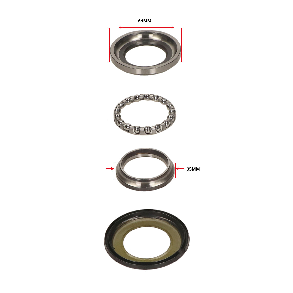Balhoofdset/Balhoofdlagers Piaggio origineel onder beverly, gts alle mod., mp3, zip sp, lx, primavera, sco piaggio, sportcity one, sprint, zip 4t