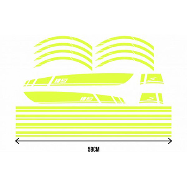Stickerset sport euro-2/4/5 AMG geel fluor 16-delig primavera, sprint