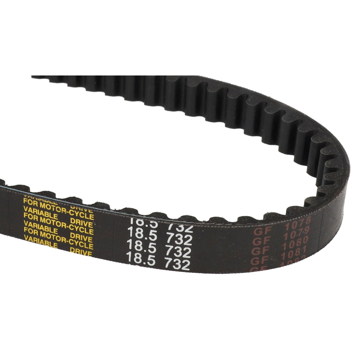 V-snaar DMP 732x18.5 12inch zip 2t , et2-et4, lx 2t, lx 4t, vespa S, zip 4t, zip2000