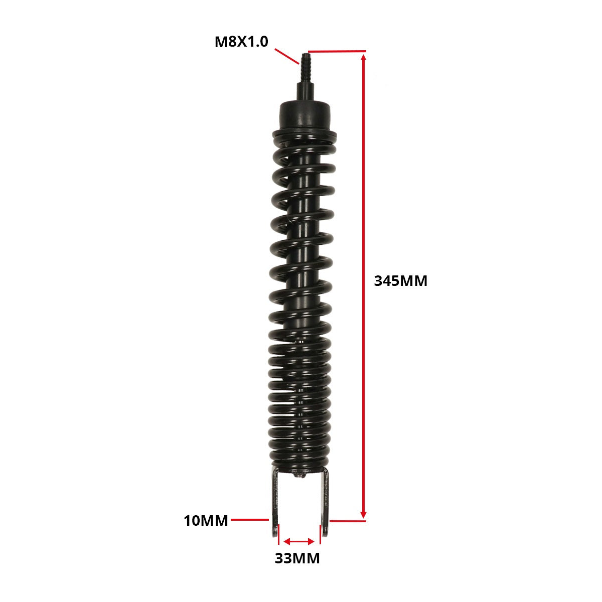 Achtervering/Schokbreker achter Piaggio zip origineel 290mm runner poggiali, vespa 50s, zip2000, lx fl, lxv